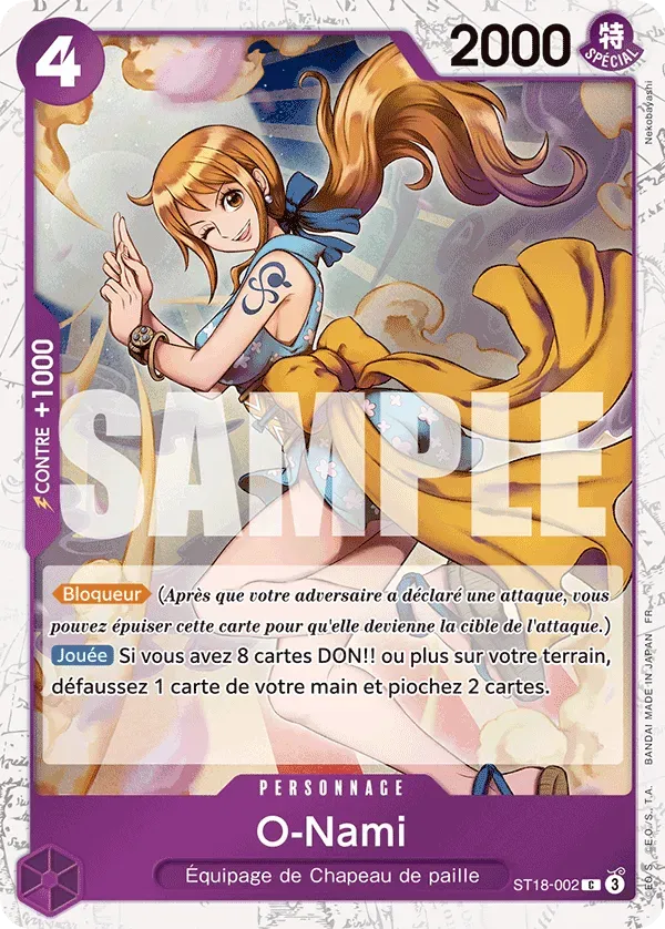 Carte One Piece O-Nami V2 - PRB02 - FR ST18-002 Commune Foil The Best Vol.2 Neuf FR LorenZone