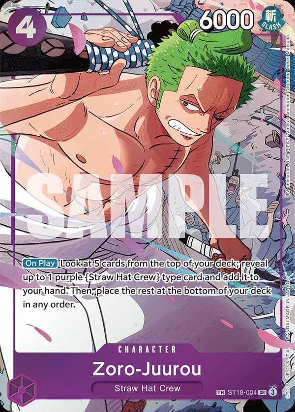 Carte One Piece Zoro-Juurou SC OP09 ST18-004 SR Emperors In The New World Neuf EN LorenZone