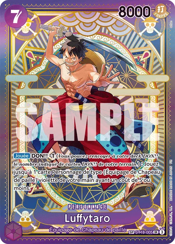 Carte One Piece Luffytaro - FR ST18-005 SPE Des Poings Vifs Comme l'Éclair Neuf FR LorenZone