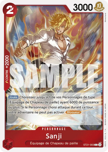 Carte One Piece Sanji ST21-003 V1 - The Best Vol.2