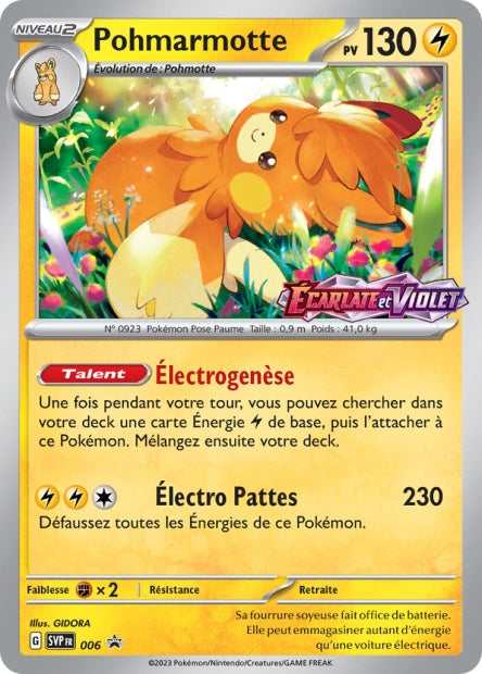 Carte Pokémon Pohmarmotte SVP006 SV Promo SV SVP Neuf FR LorenZone