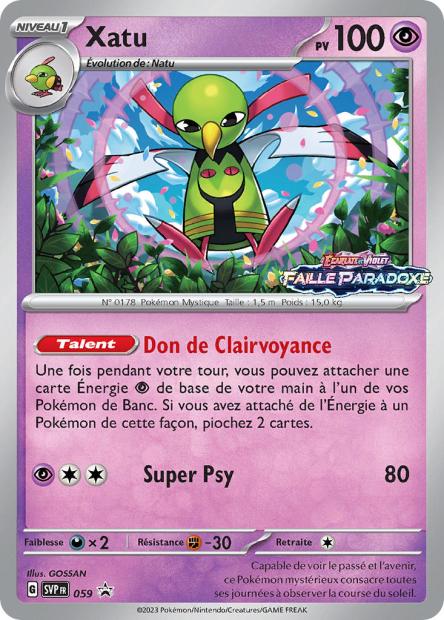 Carte Pokémon Xatu SVP059 SV Promo SV SVP Neuf FR LorenZone