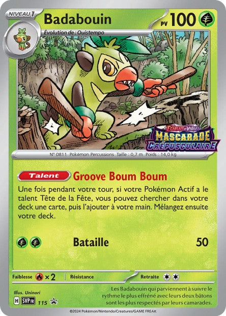 Carte Pokémon Badabouin SVP115 SV Promo SV SVP Neuf FR LorenZone