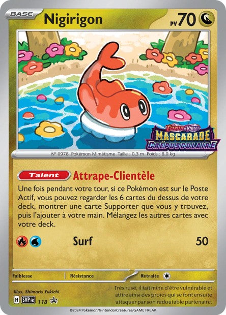 Carte Pokémon Nigirigon SVP118 SV Promo SV SVP Neuf FR LorenZone