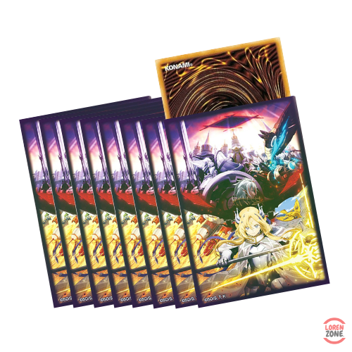 Lot de 50 protections de cartes Yu-Gi-Oh! Albaz Ecclesia avec illustration officielle Konami, parfaites pour protéger ton deck avec style.