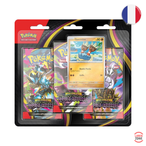 Tripack Pokémon Nuit Noire ME05 3 boosters recto Méga-Darkrai français LorenZone