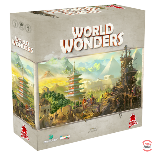 World Wonders - boîte du jeu de placement de polyominos cité antique Super Meeple