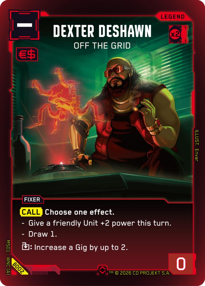 Carte Cyberpunk TCG Dexter DeShawn - Off the Grid β002 - Welcome to Night City Beta | LorenZone