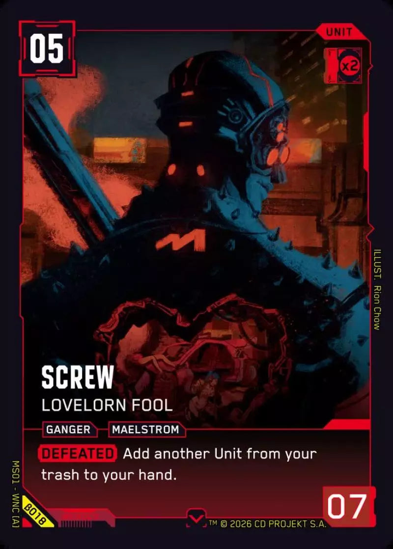 Carte Cyberpunk TCG Screw - Lovelorn Fool β018 - Welcome to Night City Beta | LorenZone