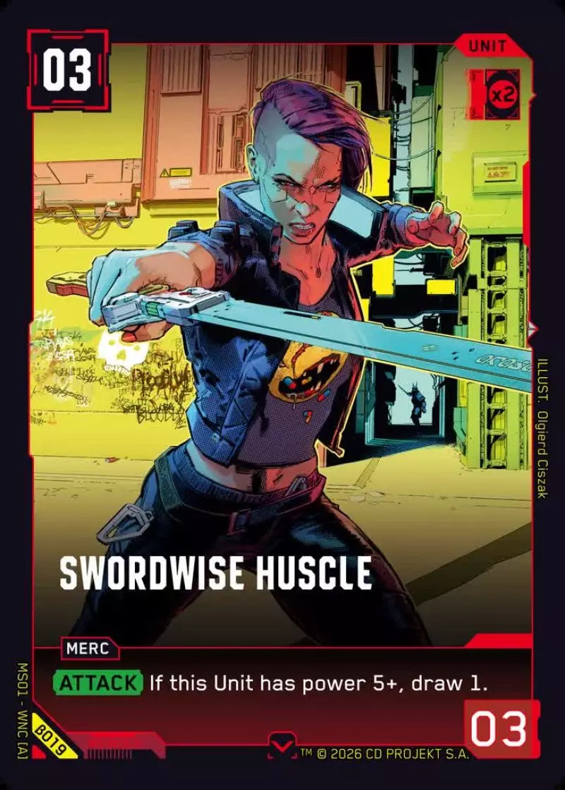 Carte Cyberpunk TCG Swordwise Huscle β019 - Welcome to Night City Beta | LorenZone