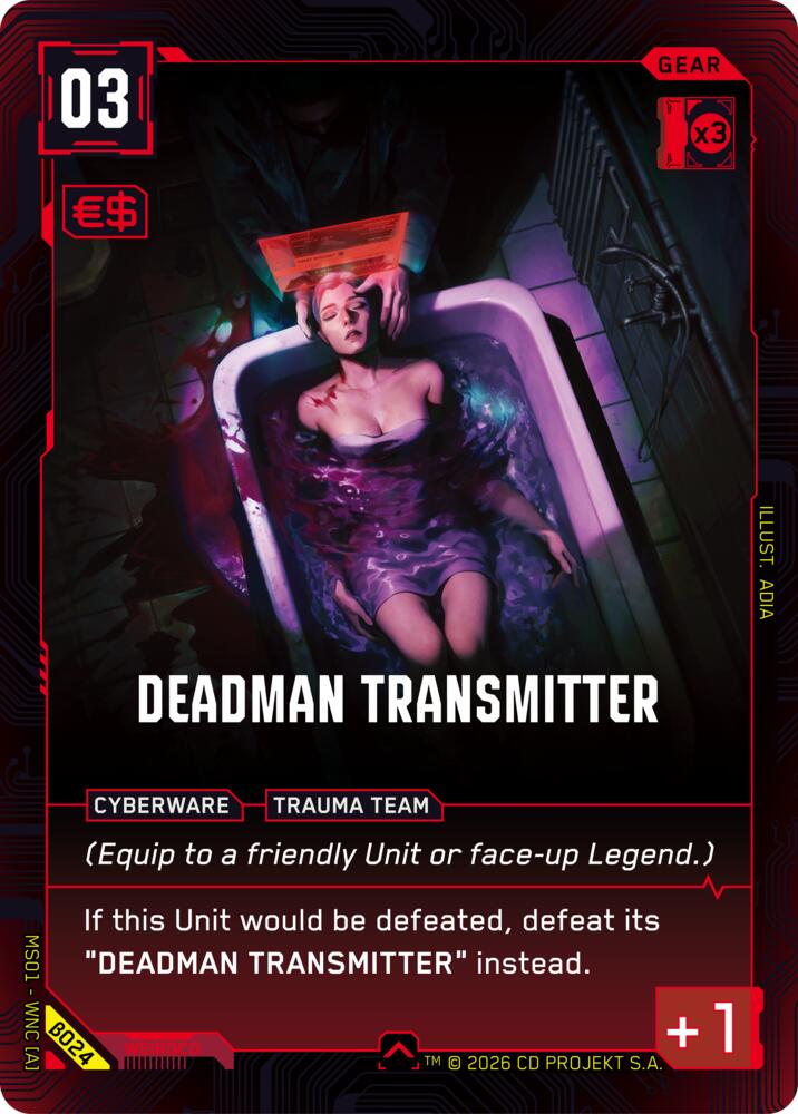 Carte Cyberpunk TCG Deadman Transmitter β024 - Welcome to Night City Beta | LorenZone