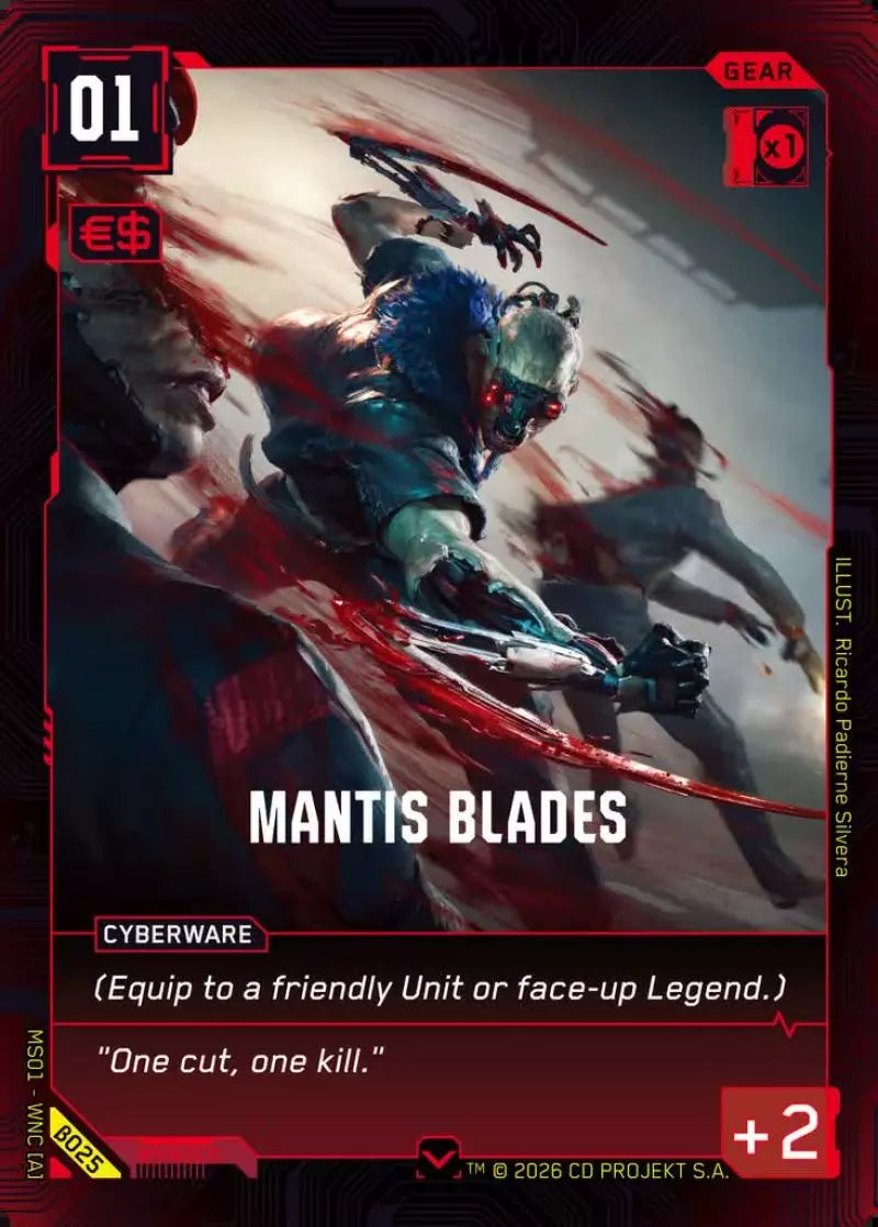 Carte Cyberpunk TCG Mantis Blades β025 - Welcome to Night City Beta | LorenZone