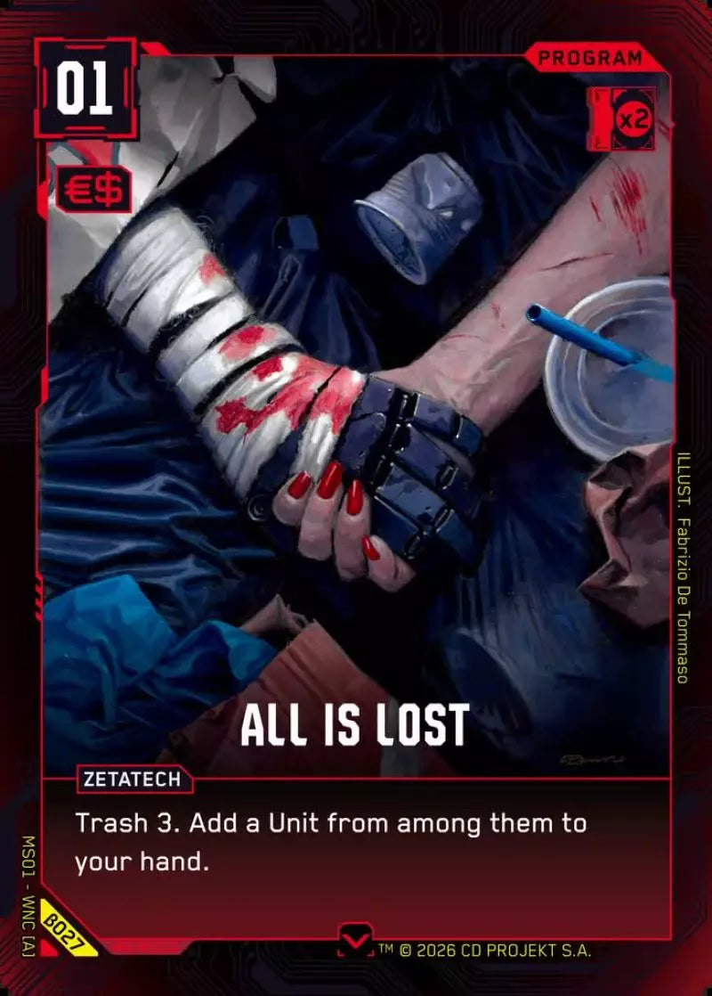 Carte Cyberpunk TCG All is Lost β027 - Welcome to Night City Beta | LorenZone