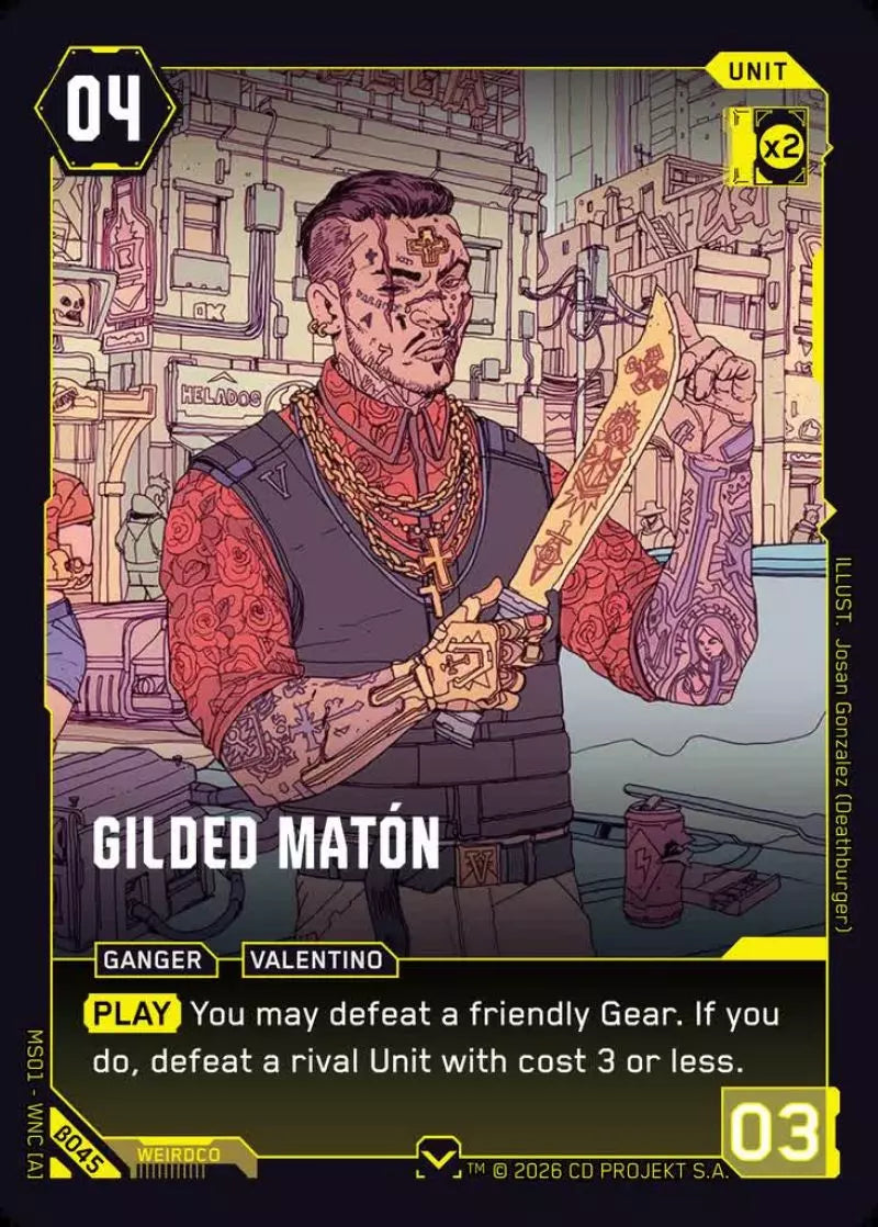 Carte Cyberpunk TCG Gilded Matón β045 - Welcome to Night City Beta | LorenZone