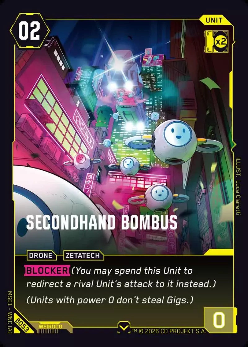 Carte Cyberpunk TCG Secondhand Bombus β053 - Welcome to Night City Beta | LorenZone
