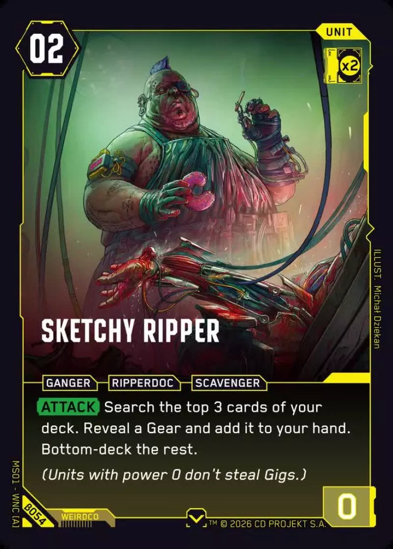 Carte Cyberpunk TCG Sketchy Ripper β054 - Welcome to Night City Beta | LorenZone