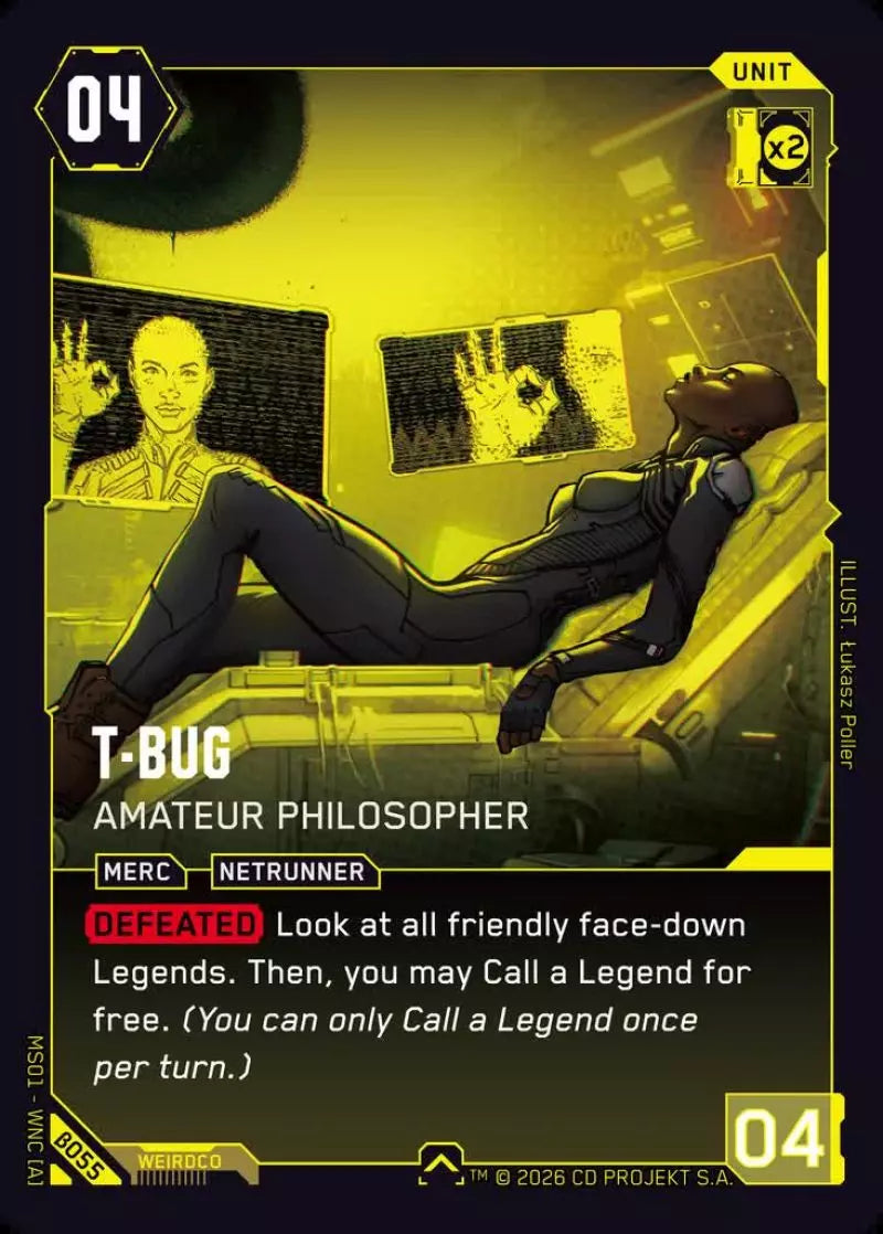 Carte Cyberpunk TCG T-Bug - Amateur Philosopher β055 - Welcome to Night City Beta | LorenZone