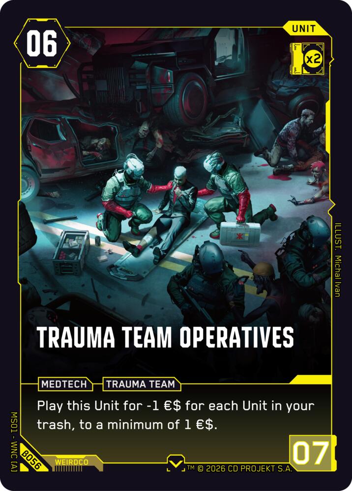 Carte Cyberpunk TCG Trauma Team Operatives β056 - Welcome to Night City Beta | LorenZone