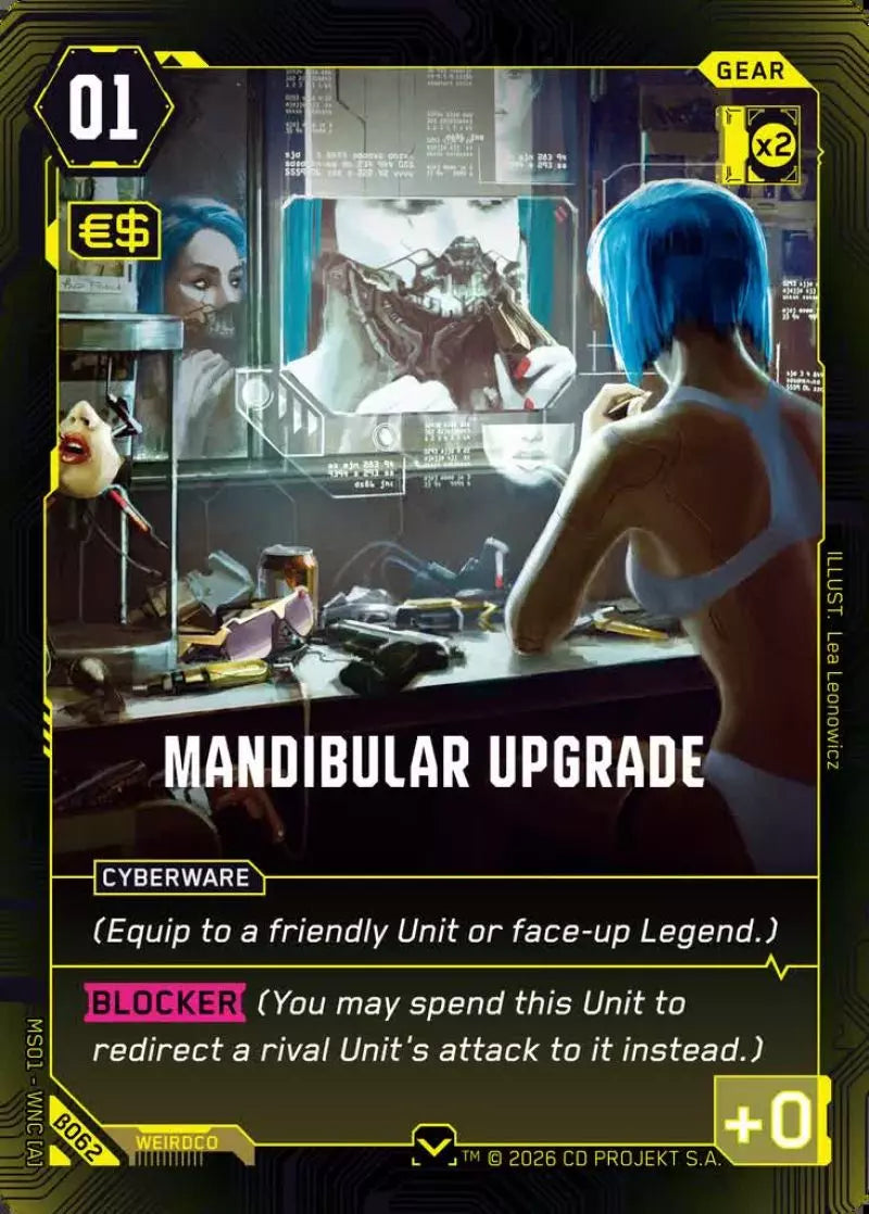 Carte Cyberpunk TCG Mandibular Upgrade β062 - Welcome to Night City Beta | LorenZone