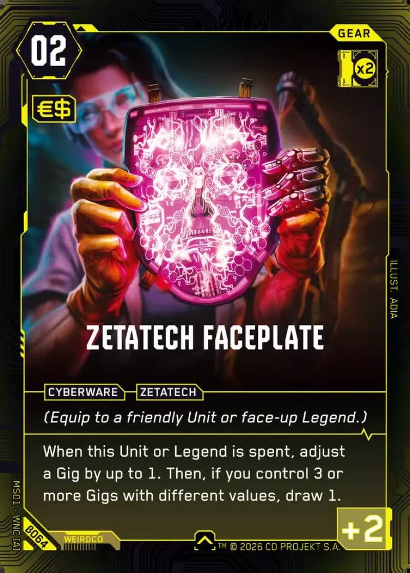 Carte Cyberpunk TCG Zetatech Faceplate β064 - Welcome to Night City Beta | LorenZone