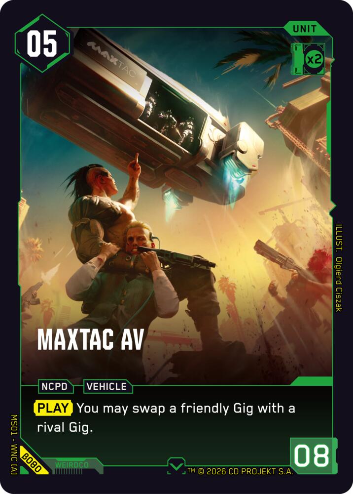 Carte Cyberpunk TCG MaxTac AV β080 - Welcome to Night City Beta | LorenZone