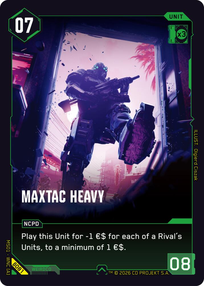 Carte Cyberpunk TCG MaxTac Heavy β081 - Welcome to Night City Beta | LorenZone
