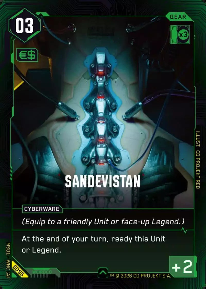 Carte Cyberpunk TCG Sandevistan β095 - Welcome to Night City Beta | LorenZone