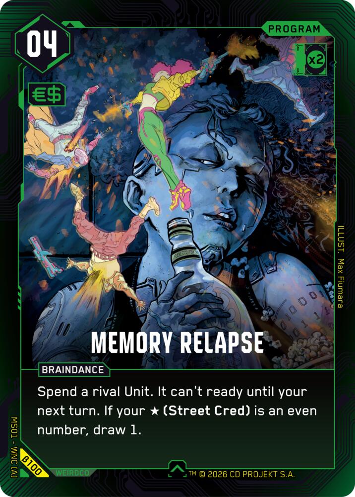 Carte Cyberpunk TCG Memory Relapse β100 - Welcome to Night City Beta | LorenZone