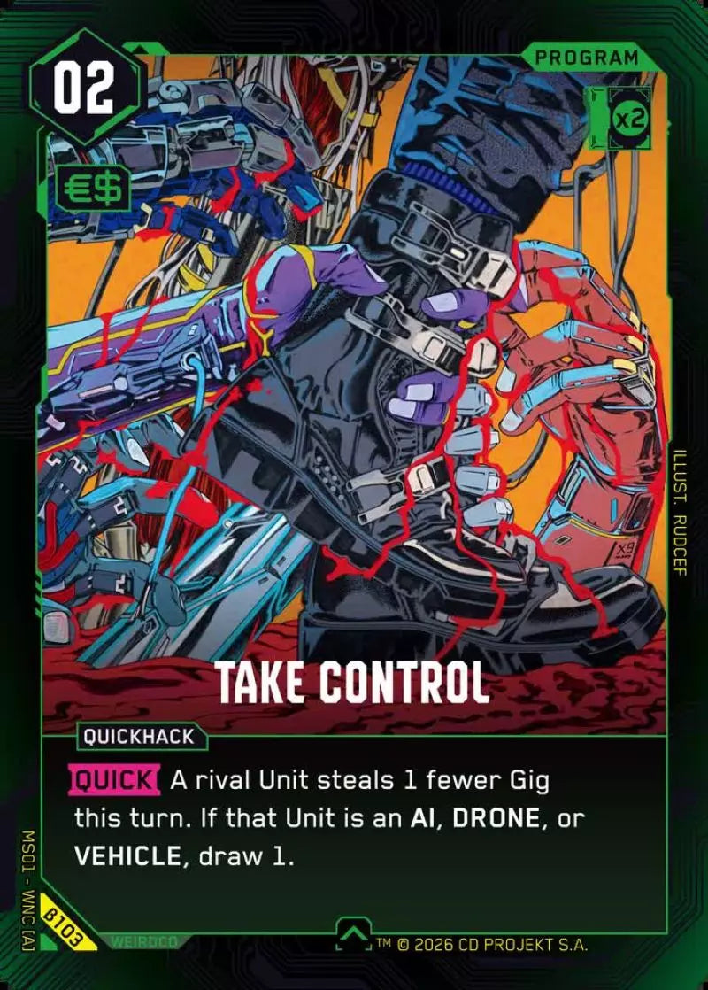 Carte Cyberpunk TCG Take Control β103 - Welcome to Night City Beta | LorenZone