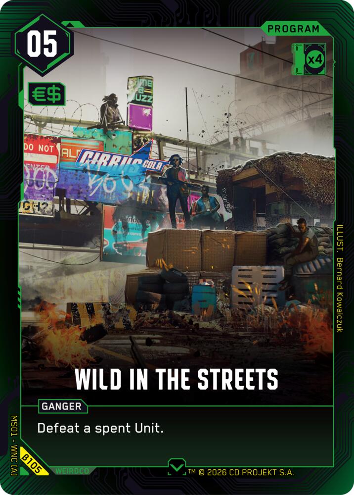 Carte Cyberpunk TCG Wild in the Streets β105 - Welcome to Night City Beta | LorenZone