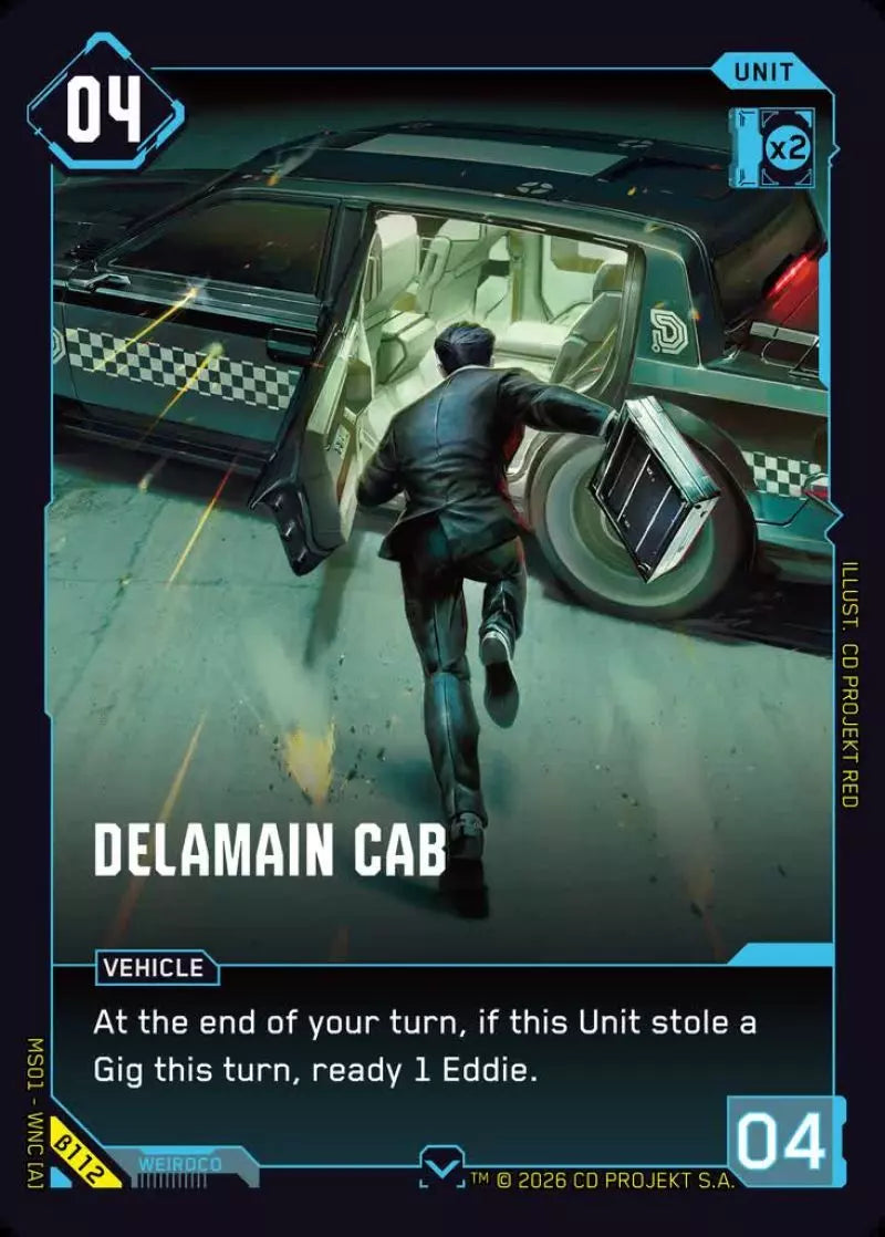 Carte Cyberpunk TCG Delamain Cab β112 - Welcome to Night City Beta | LorenZone