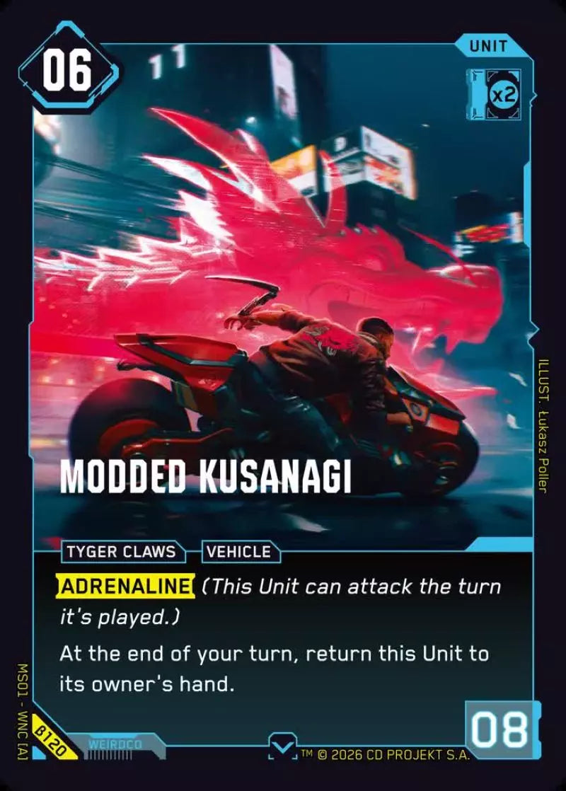 Carte Cyberpunk TCG Modded Kusanagi β120 - Welcome to Night City Beta | LorenZone