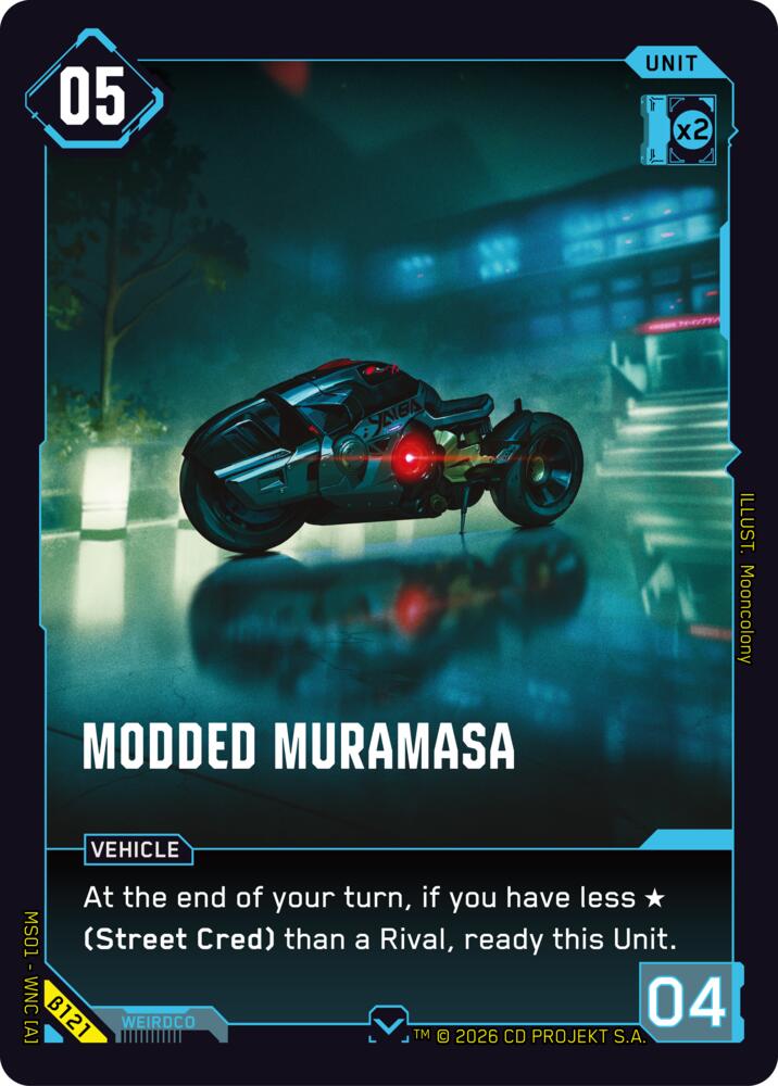 Carte Cyberpunk TCG Modded Muramasa β121 - Welcome to Night City Beta | LorenZone