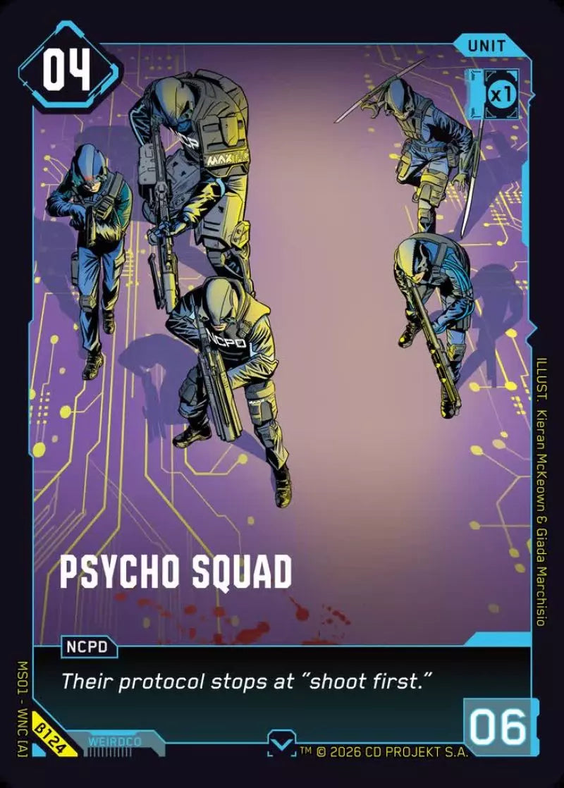 Carte Cyberpunk TCG Psycho Squad β124 - Welcome to Night City Beta | LorenZone