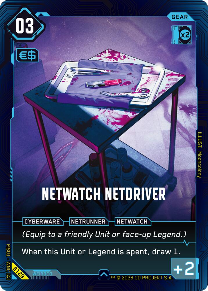 Carte Cyberpunk TCG NetWatch Netdriver β129 - Welcome to Night City Beta | LorenZone