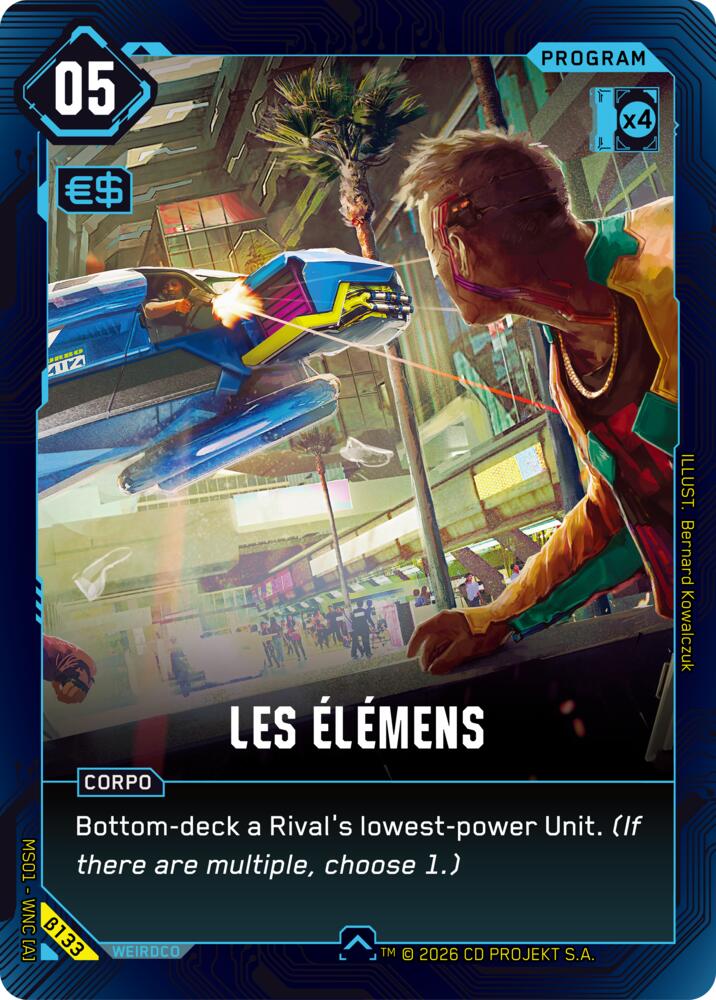 Carte Cyberpunk TCG Les Elemens β133 - Welcome to Night City Beta | LorenZone