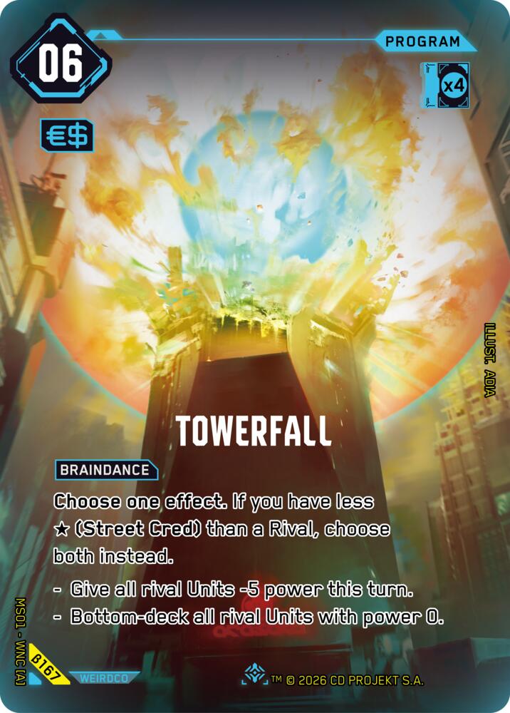 Carte Cyberpunk TCG Towerfall β167 - Welcome to Night City Beta | LorenZone