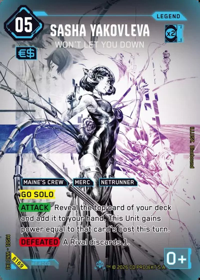 Carte Cyberpunk TCG Sasha Yakovleva - Won't Let You Down β169 - Welcome to Night City Beta | LorenZone