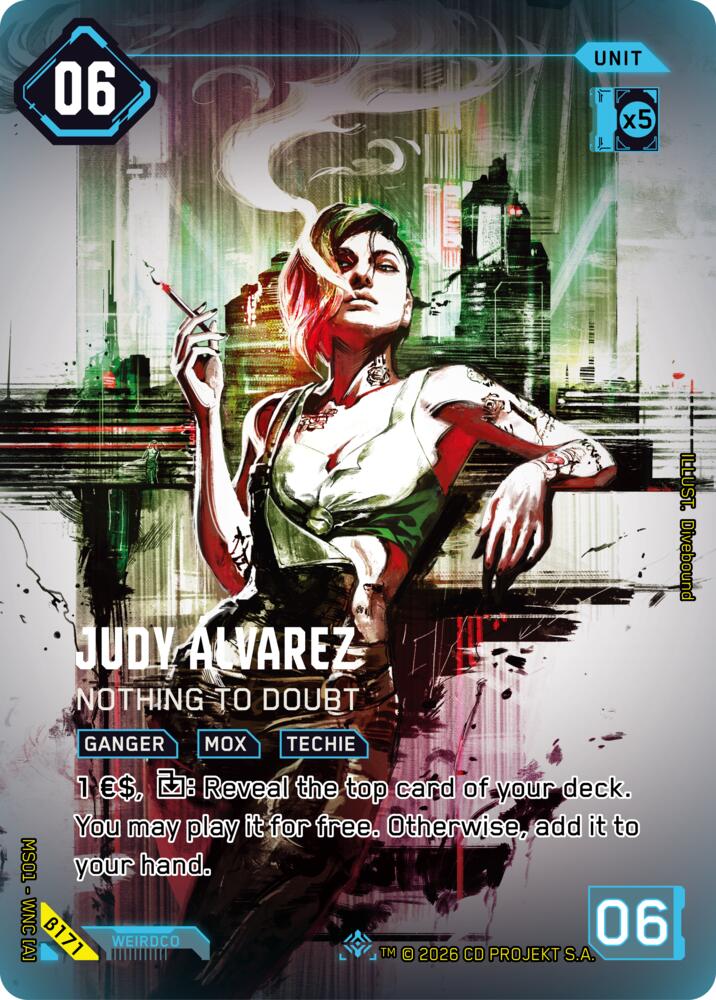 Carte Cyberpunk TCG Judy Alvarez - Nothing to Doubt β171 - Welcome to Night City Beta | LorenZone