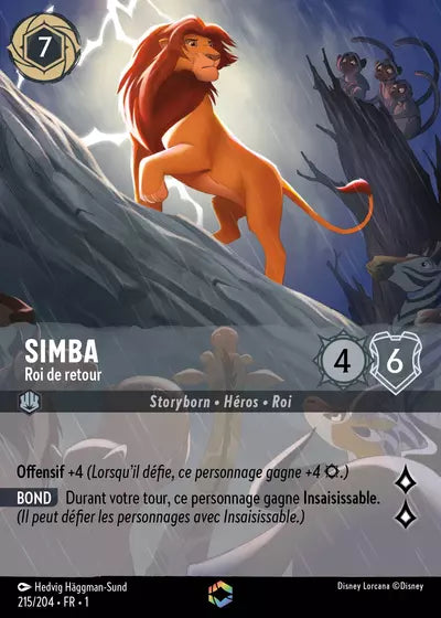 Carte Lorcana 215/204 Simba Enchantée | LorenZone