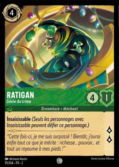 Carte Lorcana 091/204 Ratigan Foil | LorenZone
