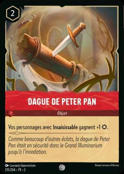 Carte Lorcana 135/204 Dague de Peter Pan Foil | LorenZone