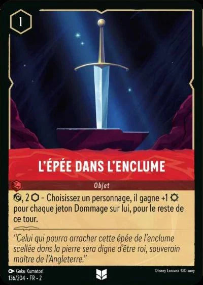 Carte Lorcana 136/204 L'épée dans l'enclume Foil | LorenZone