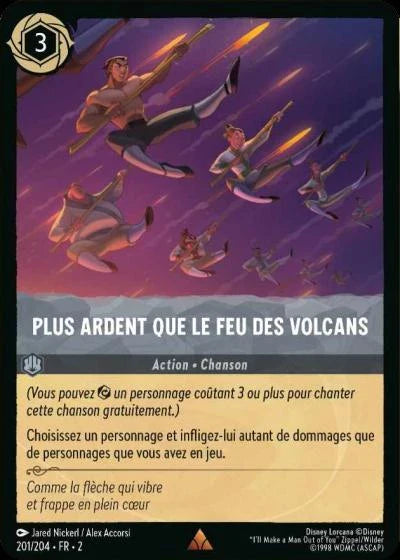Carte Lorcana 201/204 Plus ardent que le feu des volcans Foil | LorenZone