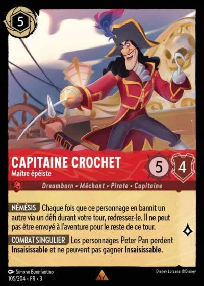 Carte Lorcana 105/204 Capitaine Crochet Foil | LorenZone