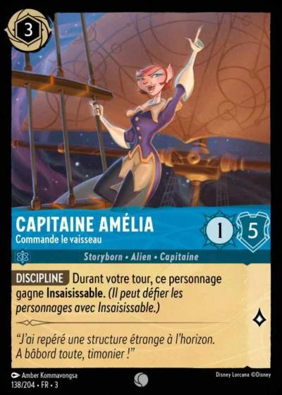 Carte Lorcana 138/204 Capitaine Amélia Foil | LorenZone