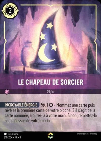 Carte Lorcana 210/204 Le chapeau de sorcier Enchantée | LorenZone