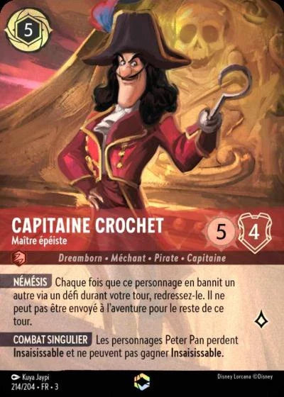 Carte Lorcana 214/204 Capitaine Crochet Enchantée | LorenZone