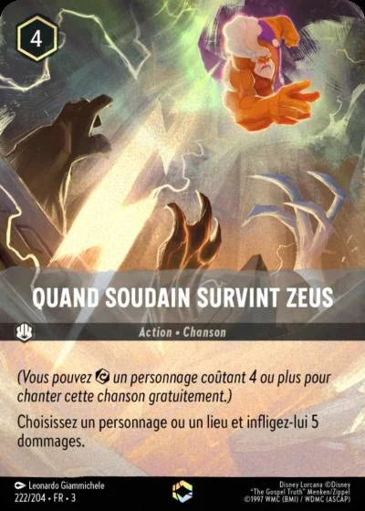 Carte Lorcana 222/204 Quand soudain survint Zeus Enchantée | LorenZone