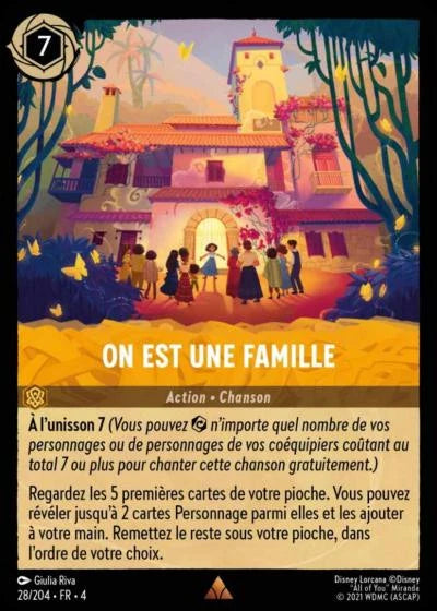 Carte Lorcana 028/204 On est une Famille Foil | LorenZone